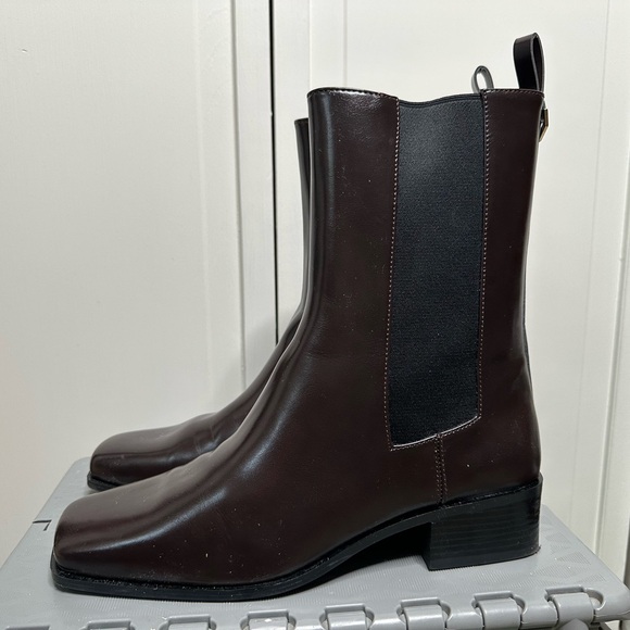 H&M Chocolate Brown Chelsea Ankle Boots - Picture 1 of 5